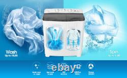 8.5kg Portable Washing Machine Compact Mini Twin Tub Laundry Washer Spin Dryer
