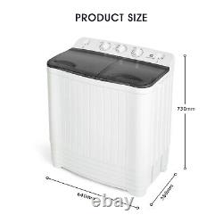 8.5kg Twin Tub Portable Washing Machine Compact Mini Laundry Washer Spin Dryer