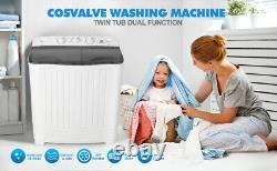 8.5kg Twin Tub Portable Washing Machine Compact Mini Laundry Washer Spin Dryer