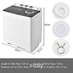 Machine à laver à double tambour 2-en-1 laveuse et sécheuse à essorage semi-automatique pour la lessive